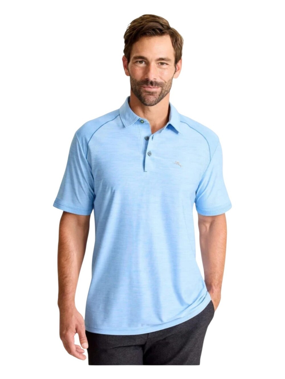 Tommy Bahama Mens Sky Blue IslandZone Performance Palm Coast Polo Shirt Large
